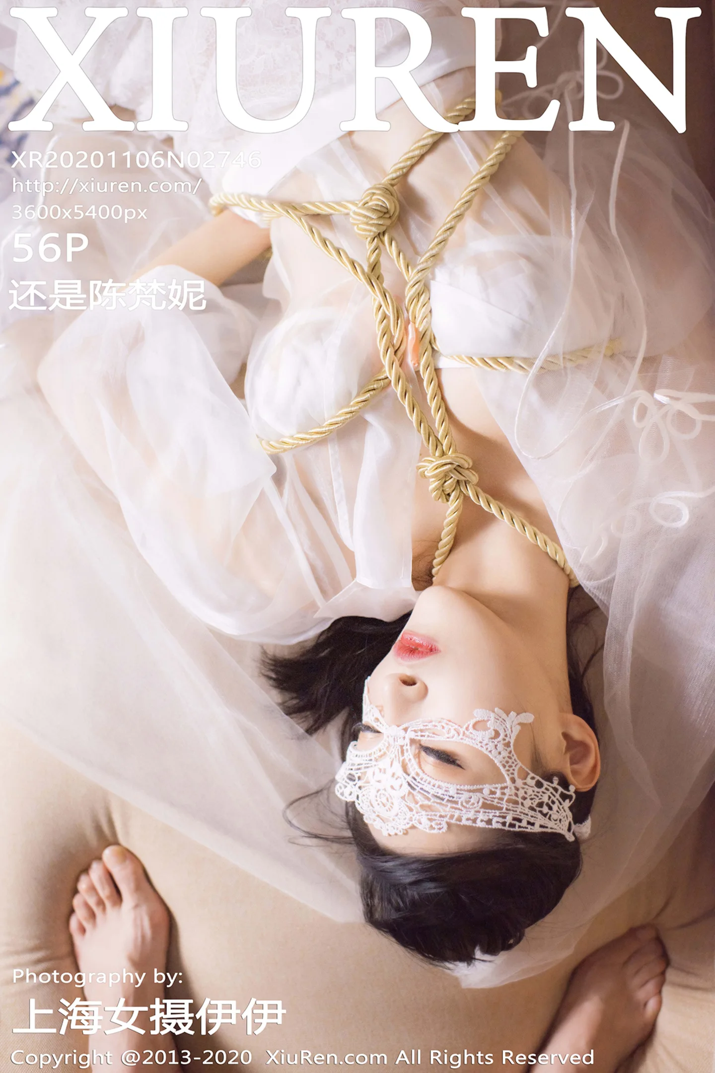 [XiuRen秀人网]No.2746_嫩模还是陈梵妮绳艺捆绑新娘主题白色吊带蕾丝袜撩人诱惑写真56P-秀人网 - XiuRen.Space